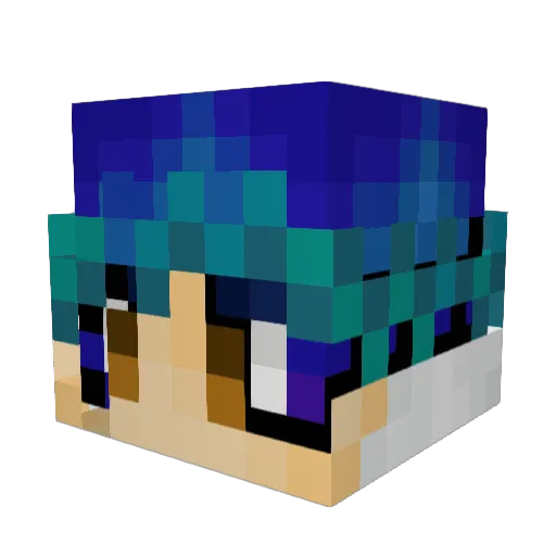 ISGaDII Minecraft avatar head, 3D render