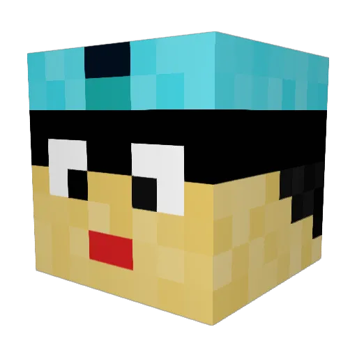 ISHAANGAMBHIR Minecraft avatar head, 3D render