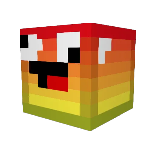 ISITCORN Minecraft avatar head, 3D render
