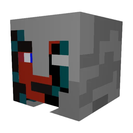 ISI_EASY Minecraft avatar head, 3D render