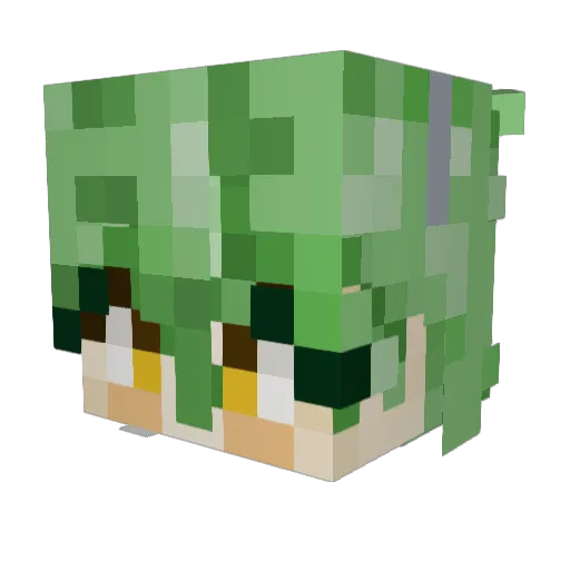 ISUPAI Minecraft avatar head, 3D render