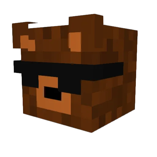 ISawABear Minecraft avatar head, 3D render