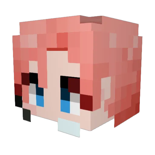 ITAKOI Minecraft avatar head, 3D render