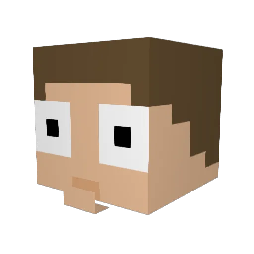 ITSMcLazy Minecraft avatar head, 3D render