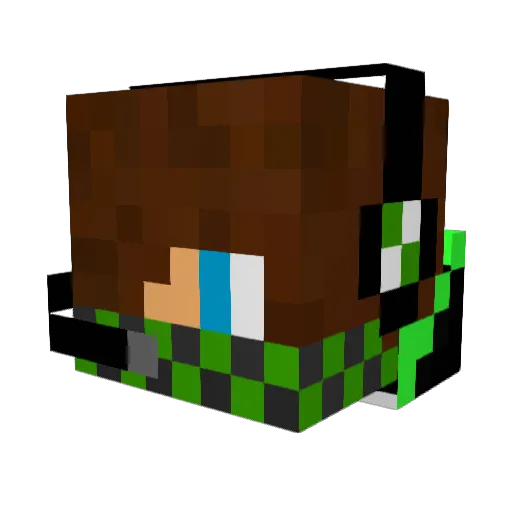 ITZxCB Minecraft avatar head, 3D render