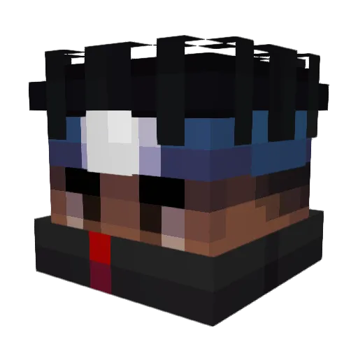 ITsFredTP Minecraft avatar head, 3D render