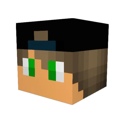ITzNippe Minecraft avatar head, 3D render