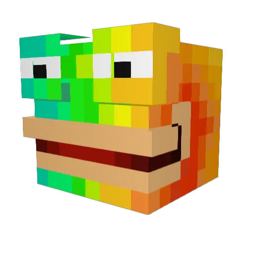 IWBK Minecraft avatar head, 3D render