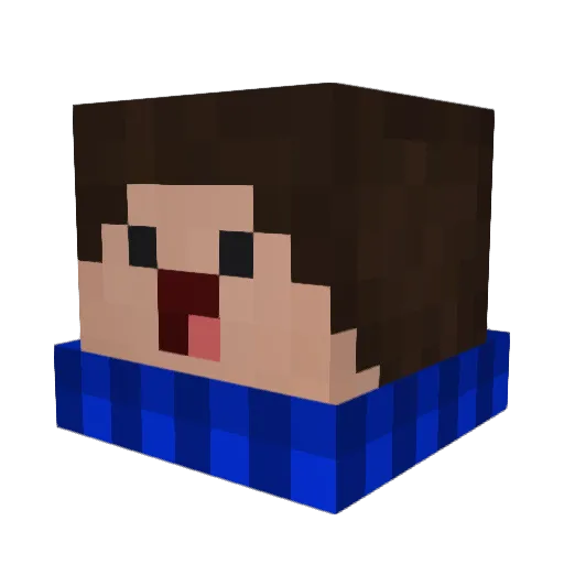 I_Bims_01 Minecraft avatar head, 3D render