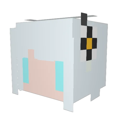 I_O_A Minecraft avatar head, 3D render