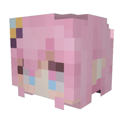 I_am_yuan Minecraft avatar head, 3D render