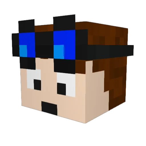 I_bilistic_shark Minecraft avatar head, 3D render