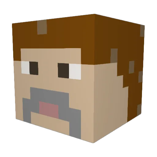 IaRoadKill Minecraft avatar head, 3D render
