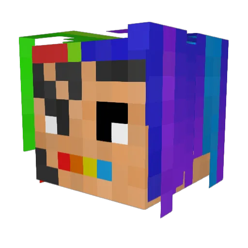 Iaffe Minecraft avatar head, 3D render