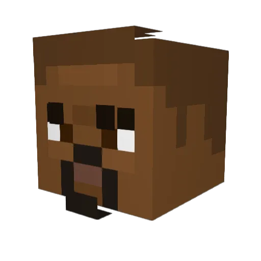 Iainflushy Minecraft avatar head, 3D render