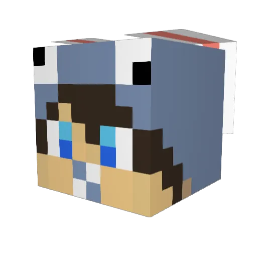 IamALuo Minecraft avatar head, 3D render