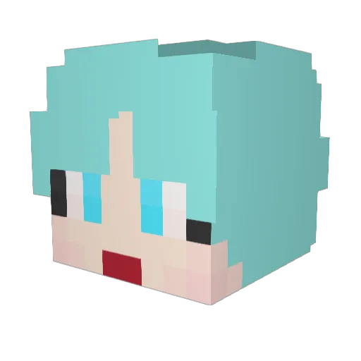 IamKEma Minecraft avatar head, 3D render