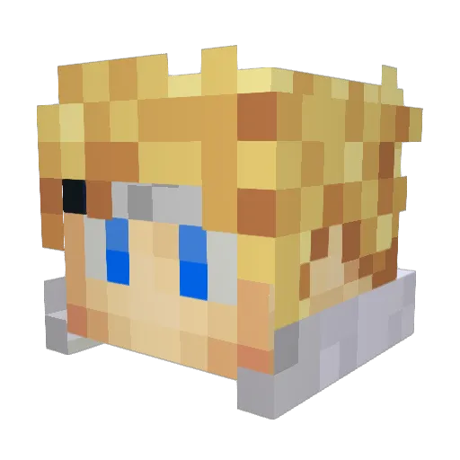 IamNoBrainCells Minecraft avatar head, 3D render