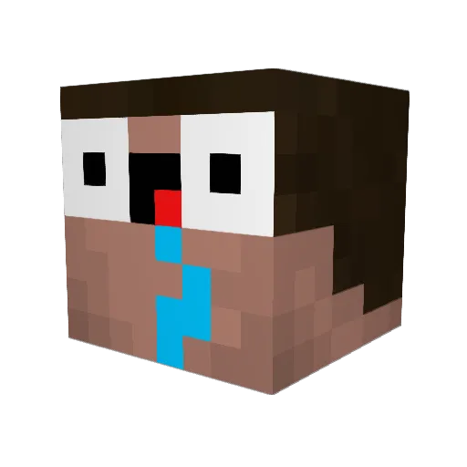 IamSki Minecraft avatar head, 3D render