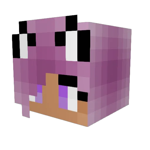 IamThePurpleCat Minecraft avatar head, 3D render