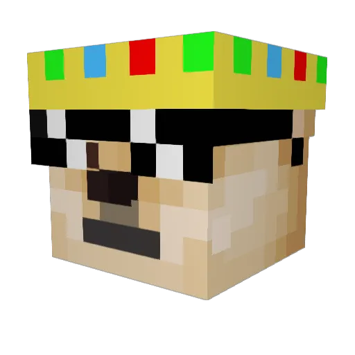 Iamdashy Minecraft avatar head, 3D render