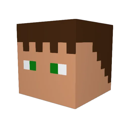 Ian159 Minecraft avatar head, 3D render