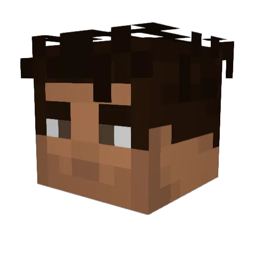 IanGRU Minecraft avatar head, 3D render