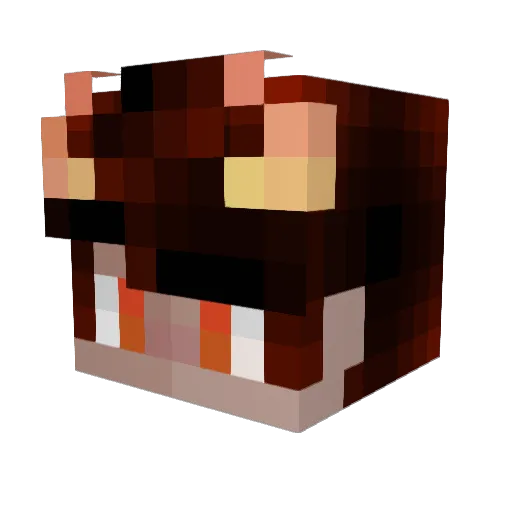 IanMo Minecraft avatar head, 3D render
