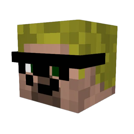 IanWagner Minecraft avatar head, 3D render