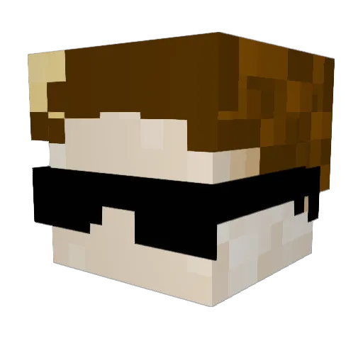Ianchucraft Minecraft avatar head, 3D render