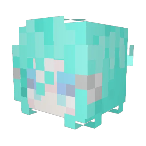 Iaria_ Minecraft avatar head, 3D render
