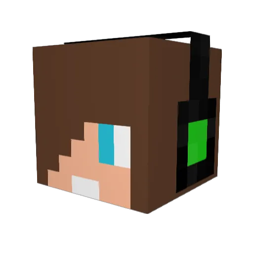 Ibizyo Minecraft avatar head, 3D render