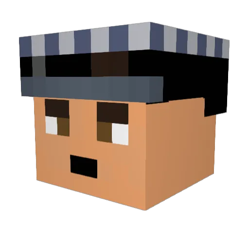 Ibkingo Minecraft avatar head, 3D render