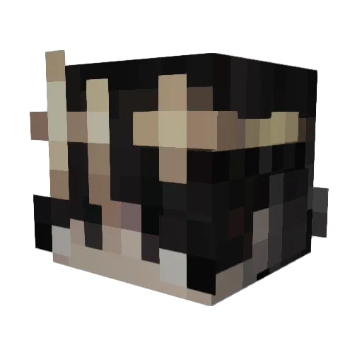 Iblackster Minecraft avatar head, 3D render