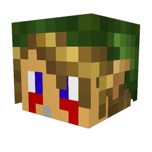 Ibrahimlefou Minecraft avatar head, 3D render