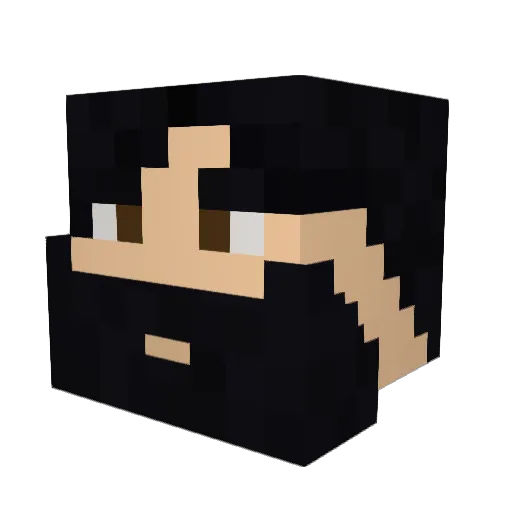 Ibrail Minecraft avatar head, 3D render