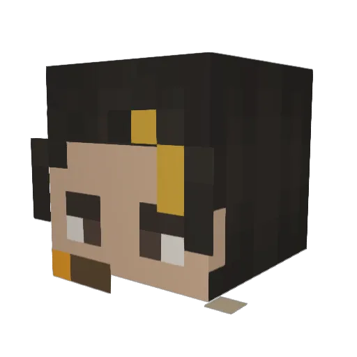Ibucci_ Minecraft avatar head, 3D render