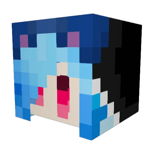 Ibvee Minecraft avatar head, 3D render
