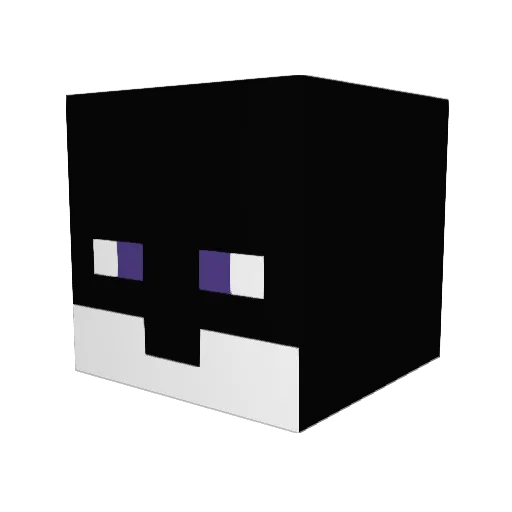 Icamusume Minecraft avatar head, 3D render