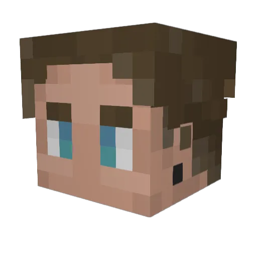 Icanot Minecraft avatar head, 3D render