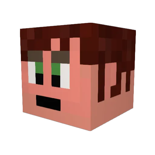 Icathus Minecraft avatar head, 3D render