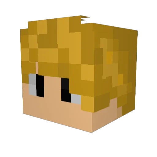 Iccee Minecraft avatar head, 3D render