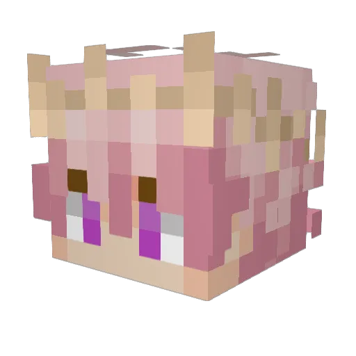 Ice0k Minecraft avatar head, 3D render