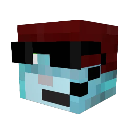 IceCatMC Minecraft avatar head, 3D render
