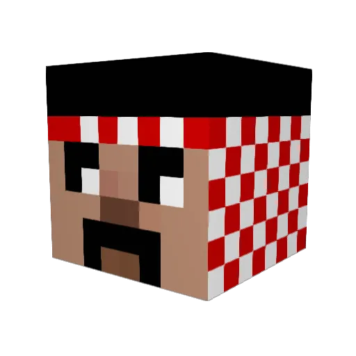 IceChannel Minecraft avatar head, 3D render