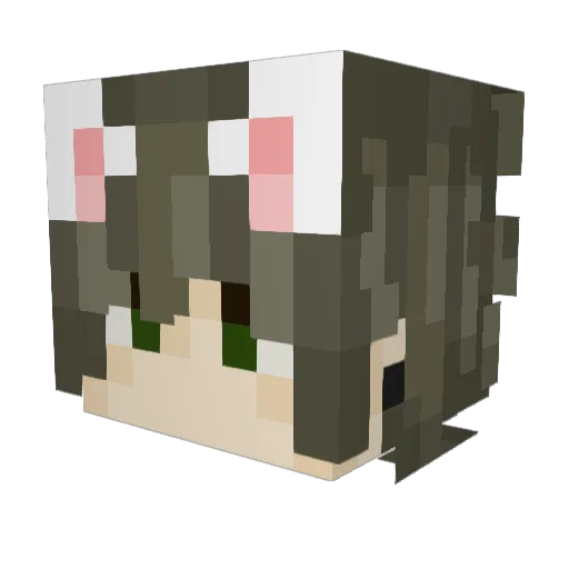 IceCreamCat_6 Minecraft avatar head, 3D render