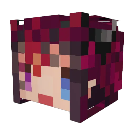 IceCreamLoud Minecraft avatar head, 3D render