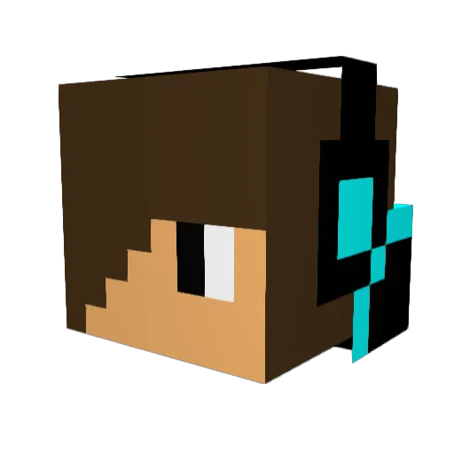 IceGameur Minecraft avatar head, 3D render