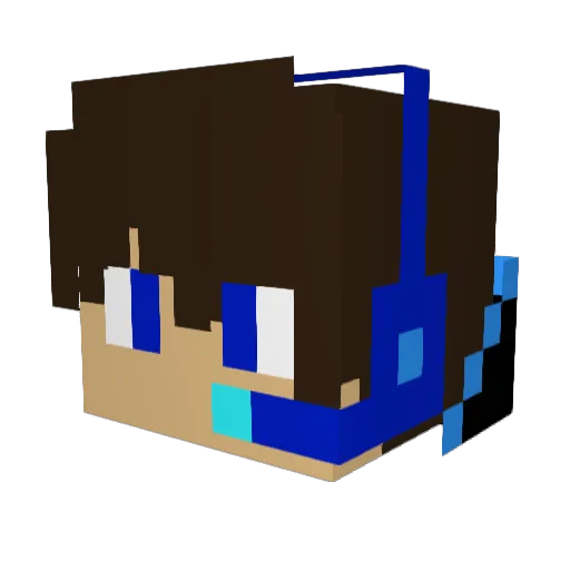 IceHawk37 Minecraft avatar head, 3D render