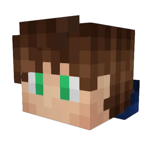IceNeck Minecraft avatar head, 3D render